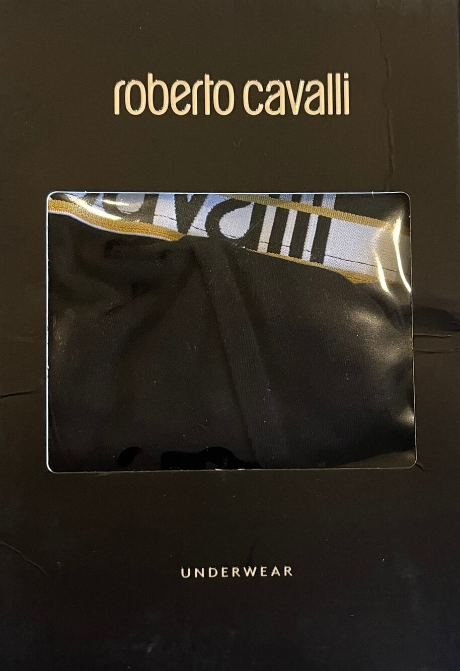 13-61 ROBETO CAVALLI Men's NWT 95% Cotton Underwear Boxer Brief Trunks Black XS